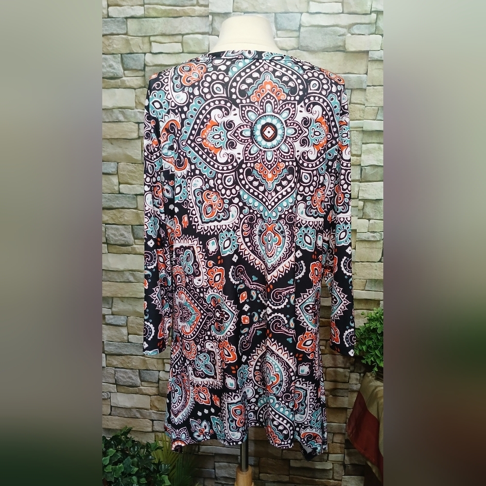 2X Lily By Firmiana Bohemian Print Women's Tunic Top Whimisigoth - Picture 2 of 4